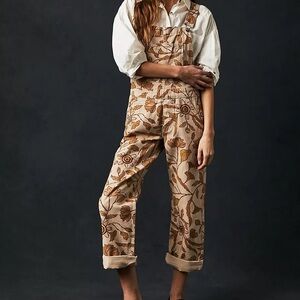 RARE! We The Free People Ziggy Harmony Overalls Boho Floral Hippie Festival L